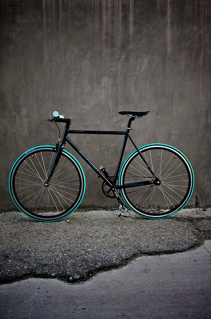 black bike #wheels #concrete #black #bike #green