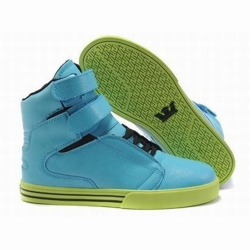 Men's Supra TK Society High Tops Blue Lime Green Footwear #fashion