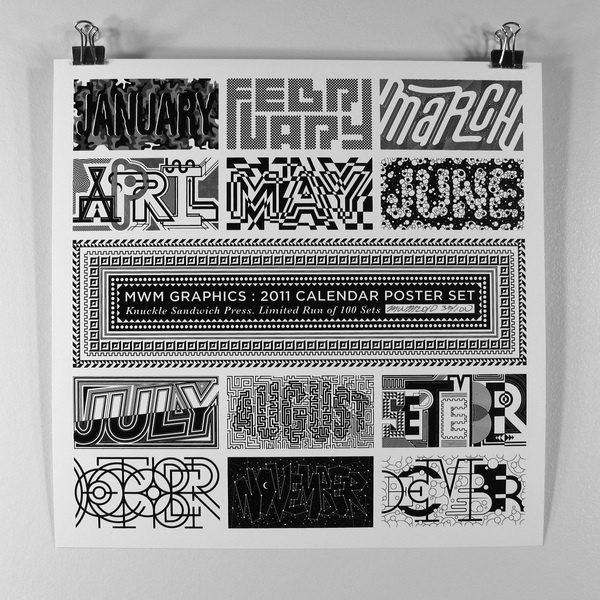 MWM : B/W Typography 2011 Calendar. on Behance #type #calendar