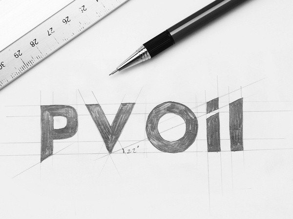 Logotype sketch ( WIP ) Client: PV OIL Branding Agency : Bratus #logotype #kerning #gird #wordmark #sketch #symbol #typeface #logo #bratus