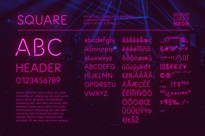 Retro Neon Font Collection by Wing's Art Studio