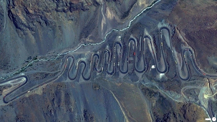 Aerial photo #mountain #aerial #photo #road #birds #eye