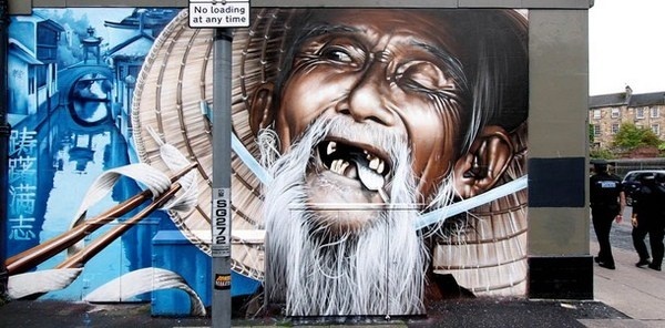 Old man on street art #graffiti #realism #street #art #realistic