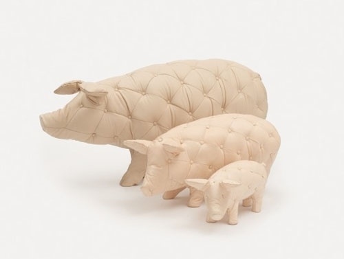 Upholstered Pigs | CMYBacon #sculpture #pig #art