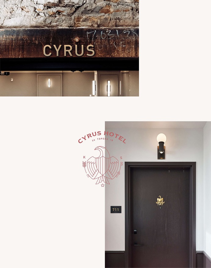 Cyrus Hotel Corporate Design - Mindsparkle Mag Heco Partners designed the Corporate Design for Cyrus Hotel. The Cyrus Hotel and its flagship restaurant The Weather Room are the most ambitious developments to hit downtown Topeka in generations. #logo #packaging #identity #branding #design #color #photography #graphic #design #gallery #blog #project #mindsparkle #mag #beautiful #portfolio #designer