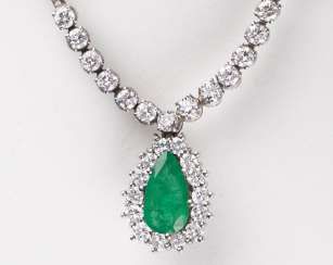 ''Vintage Smaragd-Brillant-Collier''