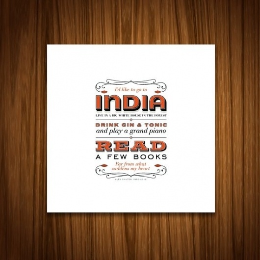 India Print by handdrawncreative on Etsy #quote #india #orange #wood #type #typography