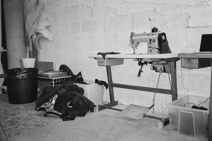 Leo Wetsuits work room.