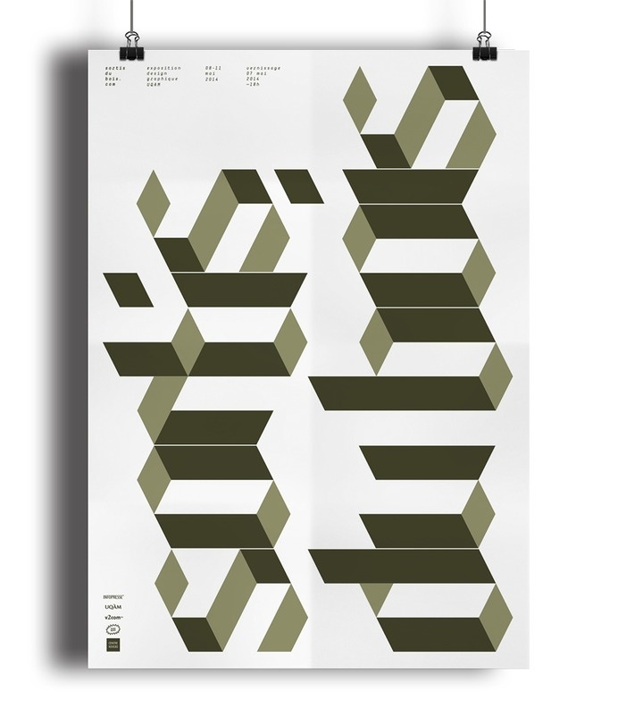 UQAM Sortis du bois Exhibition poster #uqam #geometric #exhibition #wood #poster #type #typo #typography