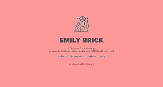 Emily Brick website #homepage