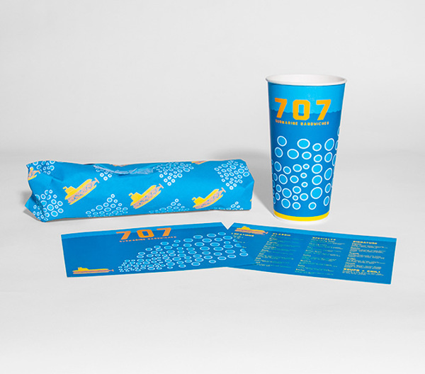 707 Submarine Sandwiches on Behance #sandwich #packaging #restaurant #brand #identity #submarine