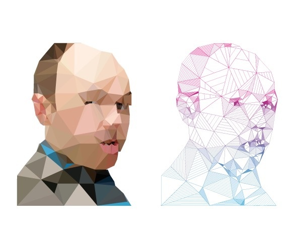 pilkington_triangulated.png (600×500) #protrait #triangle #delaunay #tirangulation