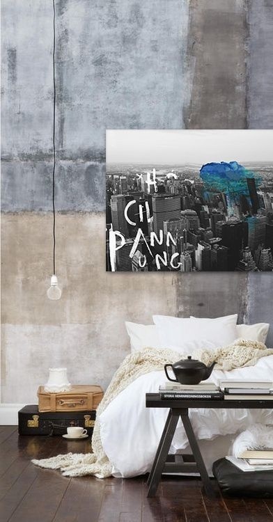 Bring your room to life - 'Big City Dreaming' Jake Hart Art http://jakehart.com.au/ #interior #loft #jake #concrete #rustic #design #wood #industrial #wall #hart #art #york #new