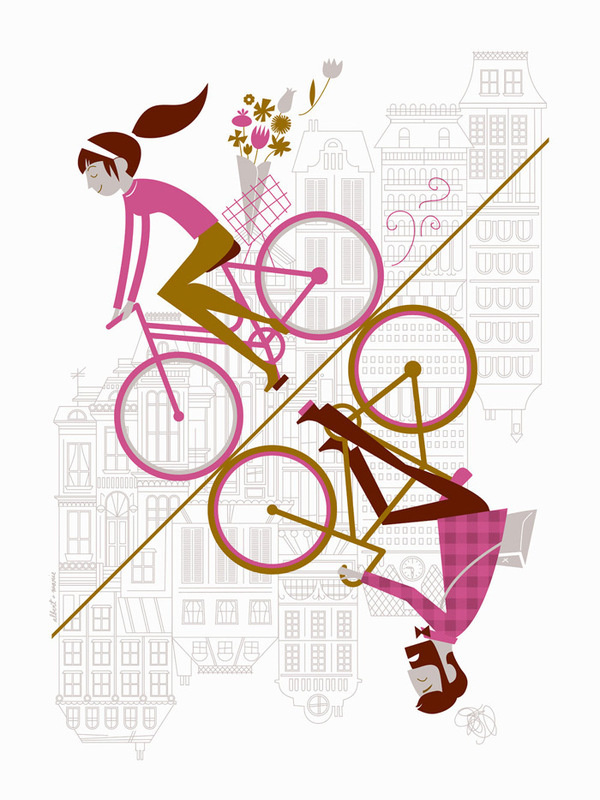 Uphill Downhill #san #bicycles #illustration #bike #francisco