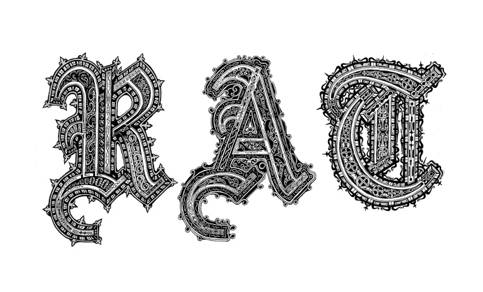 Illustrated letters by Zach Johnson - Pan & Ink