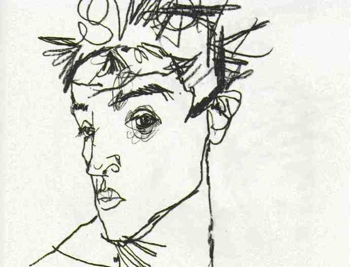 Artist of the moment…Egon Schiele… | Diattaart Blog #line #egon #schiele #portrait #self-portrait #drawing