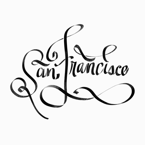 San Fran | @spencerventure | spencerventure.com #lettering #handdrawn #logo #letterforms #penandink #ink #digital #blackandwhite #brushlett