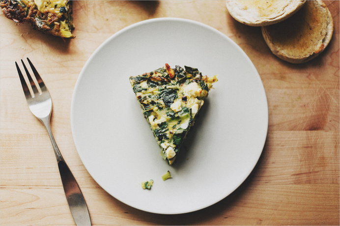 Cafe Menu | Possibly spruced up with some bacon | Chard & Leek Fritata from Sprouted Kitchen #egg #breakfast #food #cafe #fritata