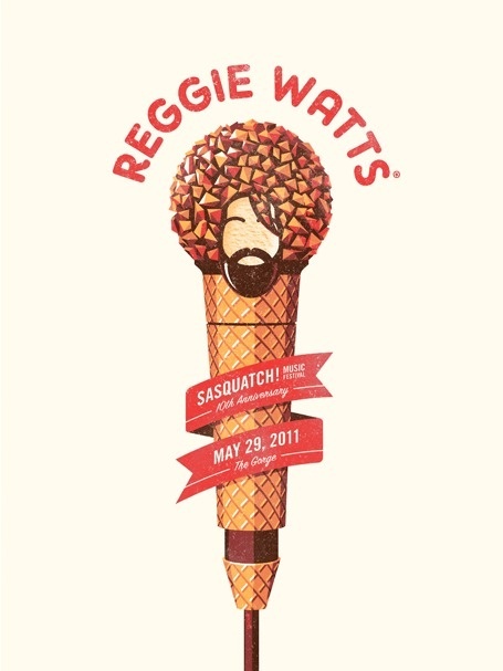 DKNG Studios » A Tasty New Poster for Reggie Watts #inspiration #watts #design #illustration #poster