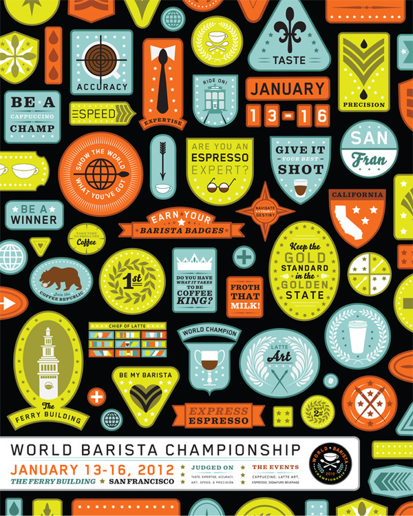 The World Barista Championship Thornographic Design #logo #poster #badge #barista