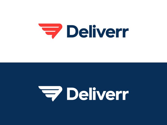 Deliverr hermes fulfillment deliver logo branding identity d wing movement