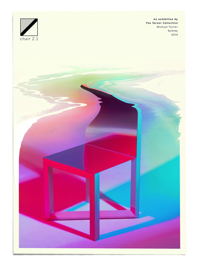 Chair 2.1 - X A B I E #colour #photography #neon #poster #chair #light #print