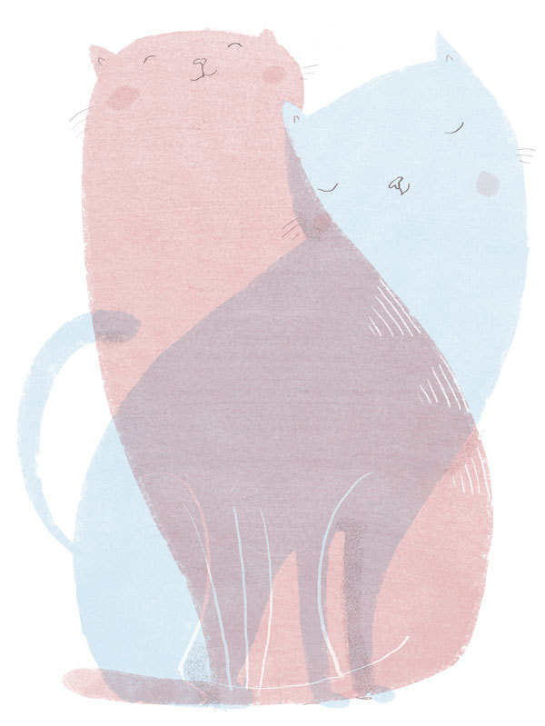 Cuddle Cat by Ina Hattenhauer: Hallo Heute #illustration #cat #ina hattenhauer #hallo heute