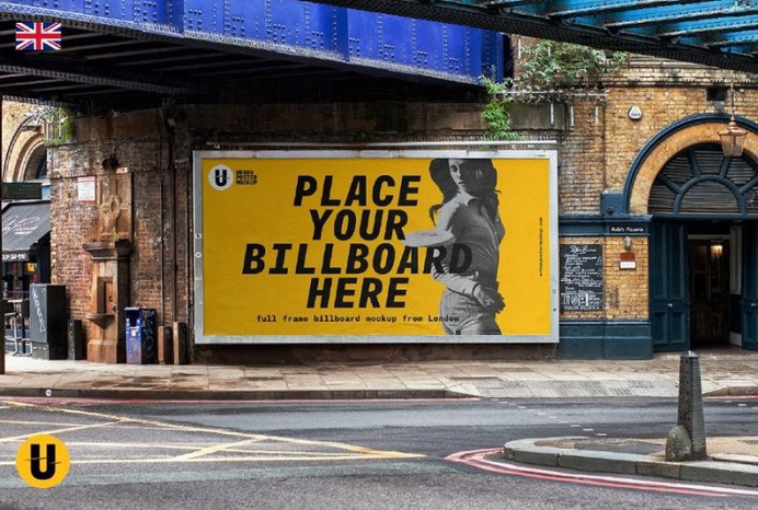Urban Billboard Poster Mockup PSD