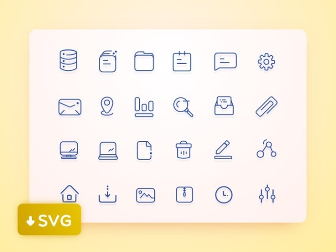 Free Line User Interface Icon set