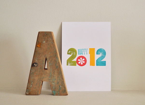 Happy 2012 #stamp #rubber #gracia #christmas #identity #art #stationery #postcard #txell