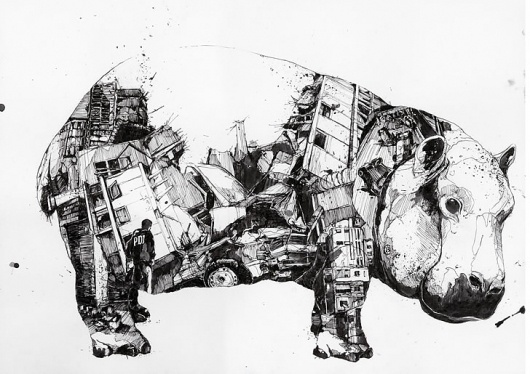 Inside Out › Illusion – The Most Amazing Creations in Art, Photography, Design, and Video. #prades #drawing #simon #illustration #pen #animal