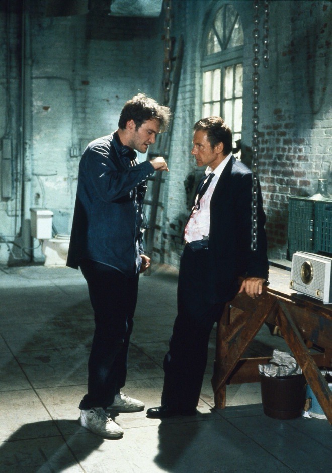 23Quentin Tarantino and Harvey Keitel on the set of Reservoir Dogs.jpg