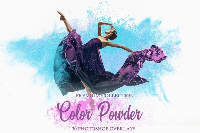 Color Powder Photoshop Overlays – 30 Unique PNG Overlays