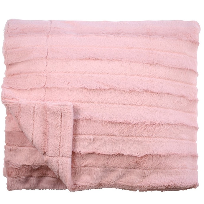 Channel Plush Throw Dusty Pink 125cm x 150cm