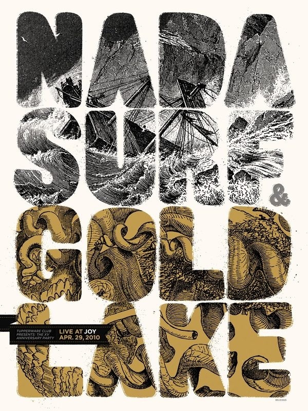 Nada Surf Gold Lake screen print poster #delicious #design #league