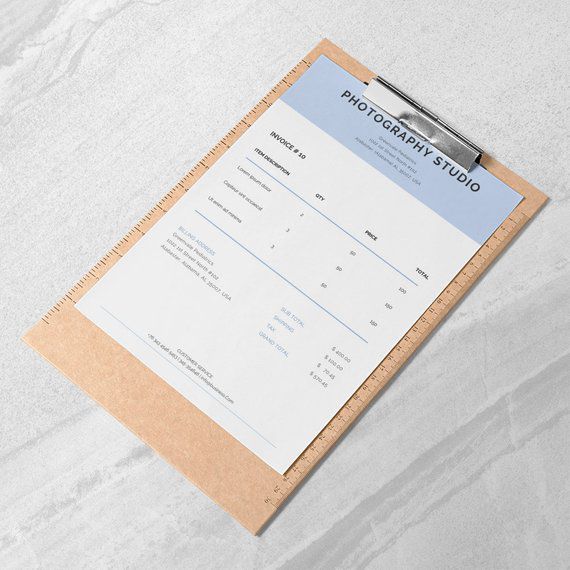 Photography Invoice Printable Invoice Template Invoice | Etsy