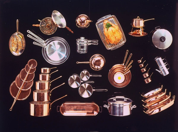 An array of pots and pans used for cooking, 1968 #cook