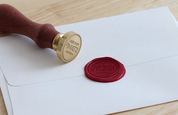 wax seal stamp mockup