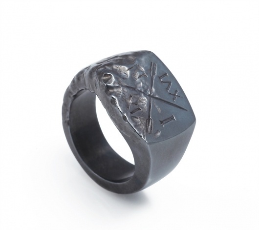 Ivy Noir / Oxidised Signet Ring — SMITH/GREY Jewellery Design Studio #smithgrey #jewellery #latin #grey #oars #ring #signet