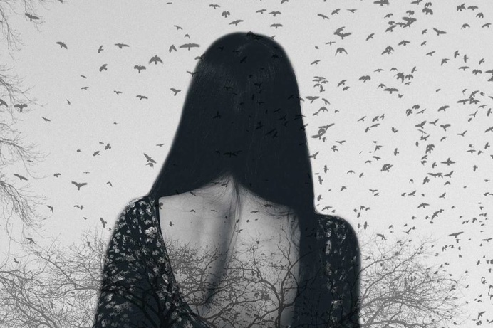Double Exposure Portraits: Birds Surrounding Woman