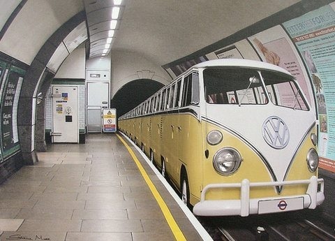 Retro Volkswagen Metro Bus #bus #camper #volkswagen #van #retro #mashup #subway #metro