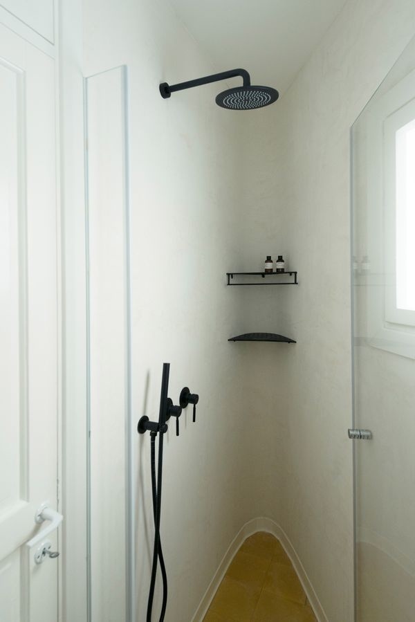 black fixtures in redone Bauhaus apartment, Tel Aviv Israel