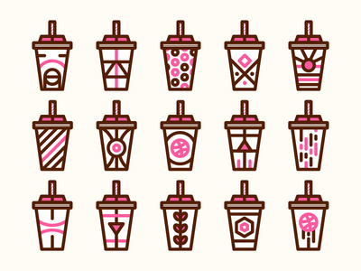 If Dribbble made milkshakes... #line #pattern #branding #linework #stroke #cafe #brand #shape #illustration #coffee #usa #cup