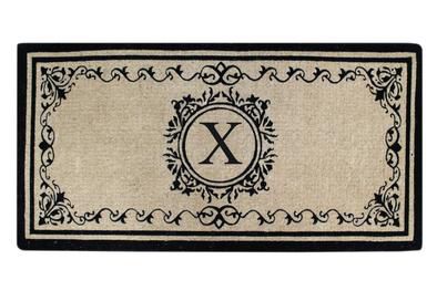 Create your own style with this decorative Border Coco Fiber Door Mat. Durable and beautiful, this mat keeps shoes clean to protect your floors from mud, dirt and grime. It is flexible, robust and durable. This mat provides exceptional brushing action on footwear with excellent water absorption. Specification - Monogrammed Double Doormat with (X-Letter). Product Dimensions - *36" x 72" x 1.5"