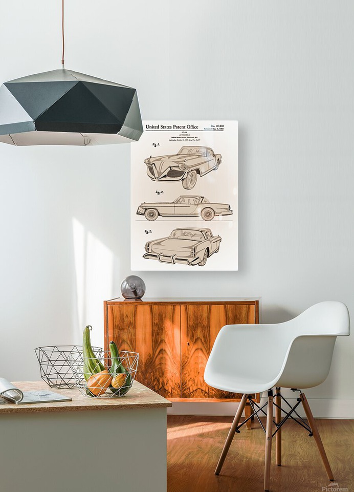 Classic Car Patent  HD Metal print with Floating Frame on Back