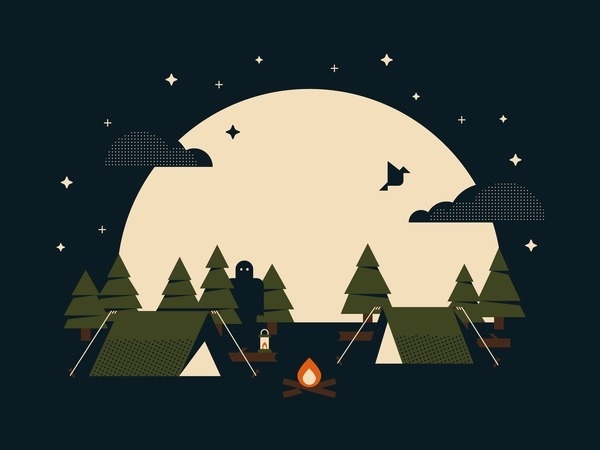 Summer Campout #flat #vector #print #design #color #illustration