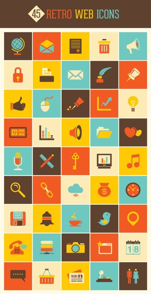 45 Free Retro Web Icons