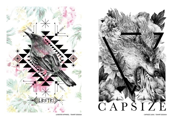 HEART STUDIO #illustration #wolf #bird