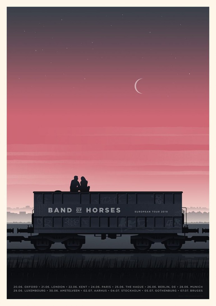 Simon Marchner Band Of Horses European Tour Poster