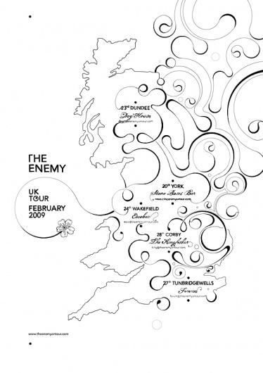 The Enemy tour poster on the Behance Network #flourish #si #type #freehand #scott #tour #typography